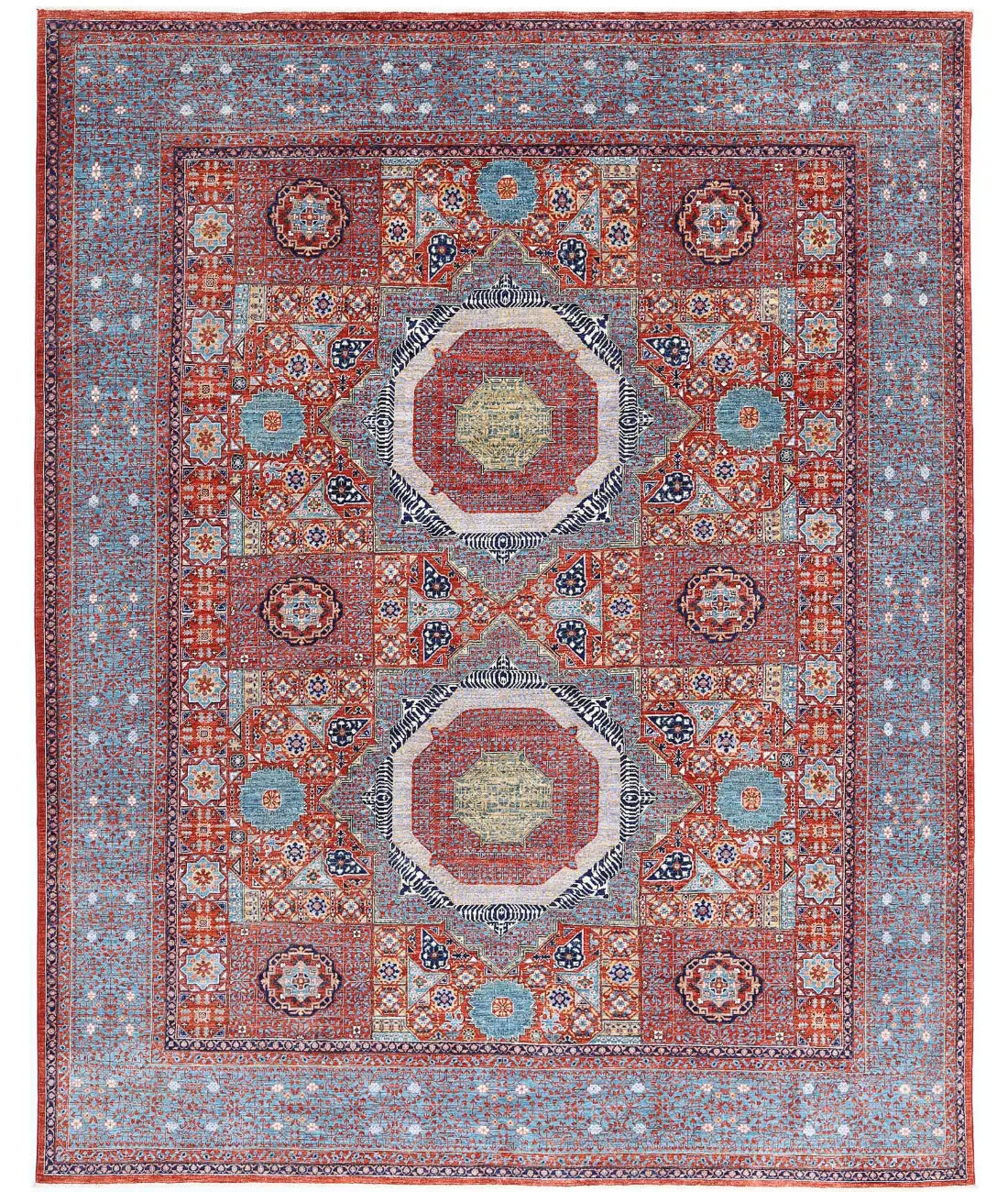 Hand Knotted Fine Mamluk Wool Rug - 7'10'' x 9'10''