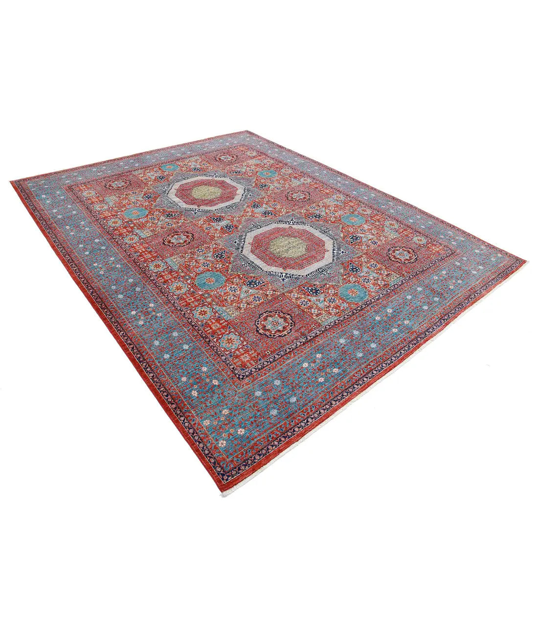 Hand Knotted Fine Mamluk Wool Rug - 7'10'' x 9'10''