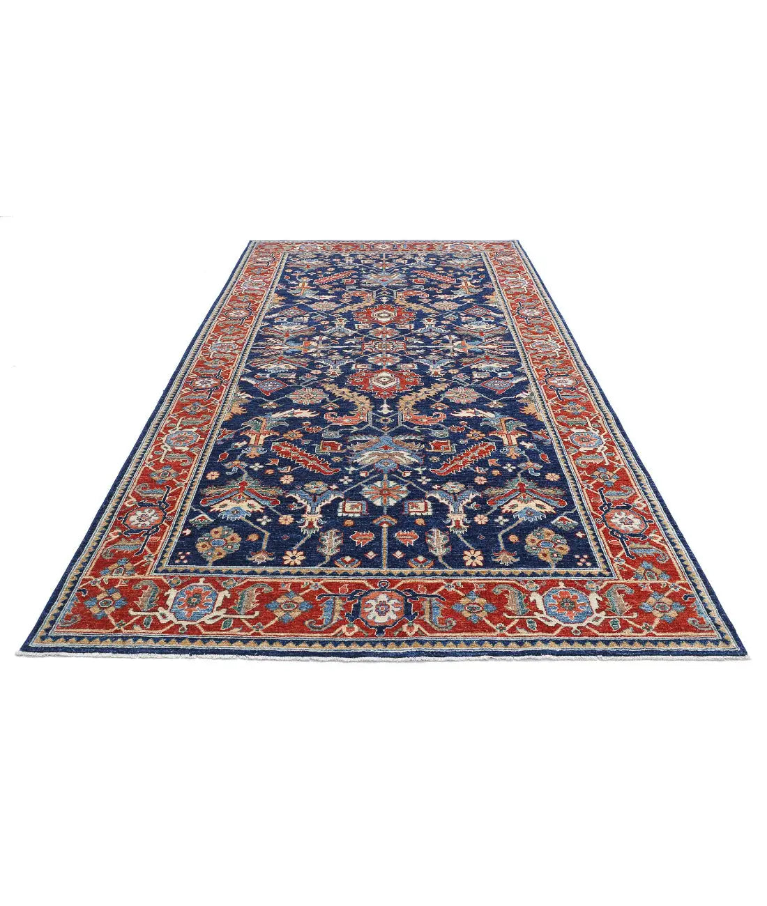 Hand Knotted Heriz Farhan Wool Rug - 6'2'' x 12'7'' - Arteverk Rugs Area rug