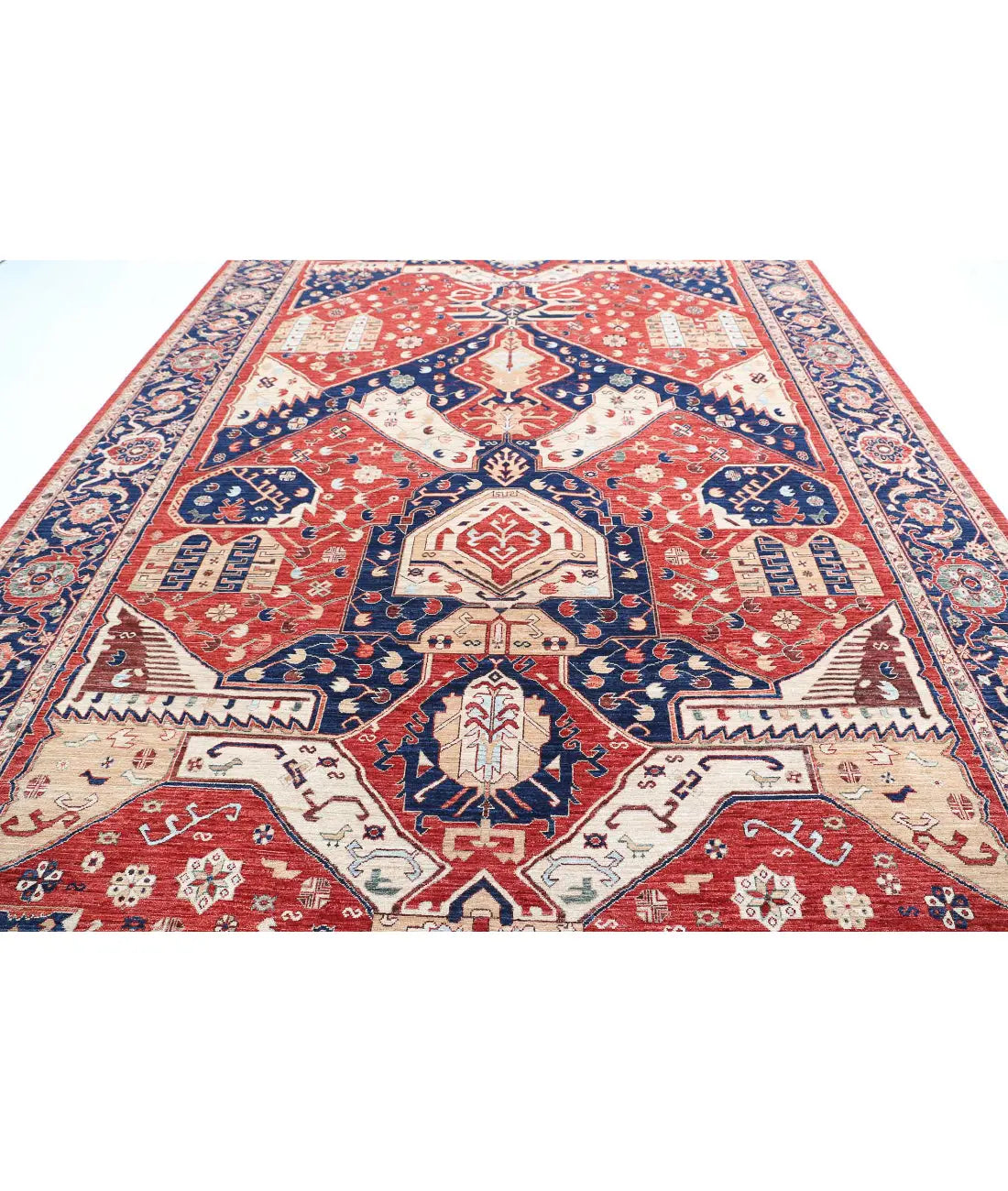 Hand Knotted Heriz Wool Rug - 10'0'' x 13'0'' - Arteverk Rugs Area rug