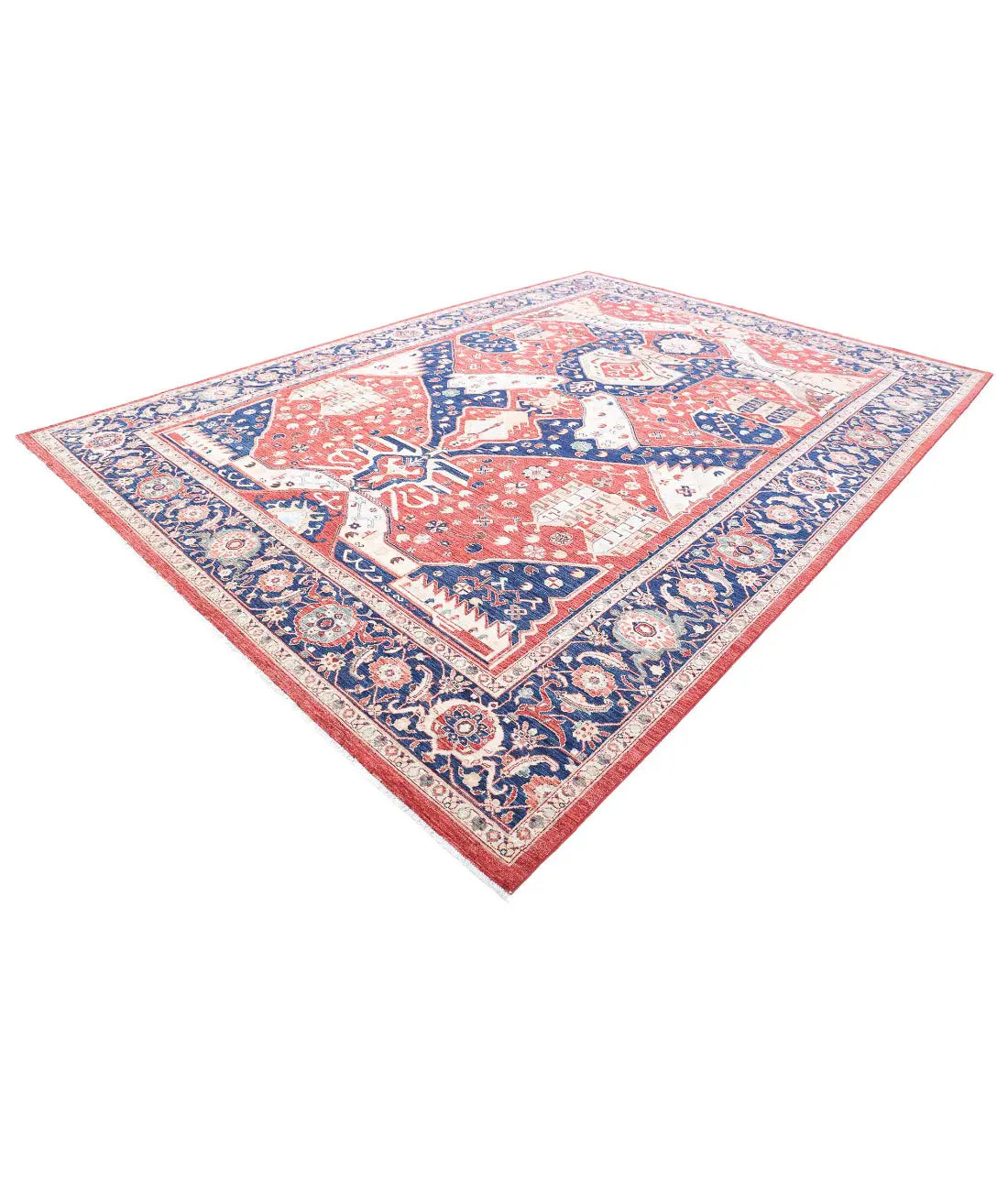 Hand Knotted Heriz Wool Rug - 10'0'' x 13'0'' - Arteverk Rugs Area rug