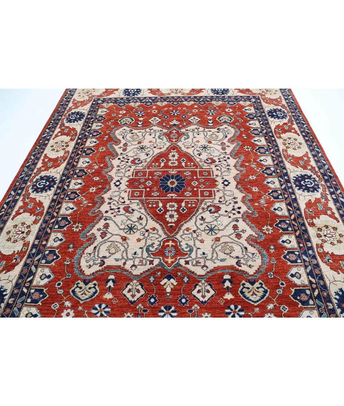 Hand Knotted Heriz Wool Rug - 8'0'' x 9'10'' - Arteverk Rugs Area rug