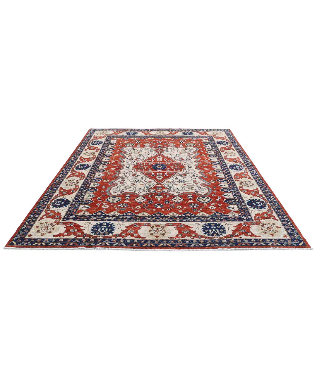 Hand Knotted Heriz Wool Rug - 8'0'' x 9'10'' - Arteverk Rugs Area rug