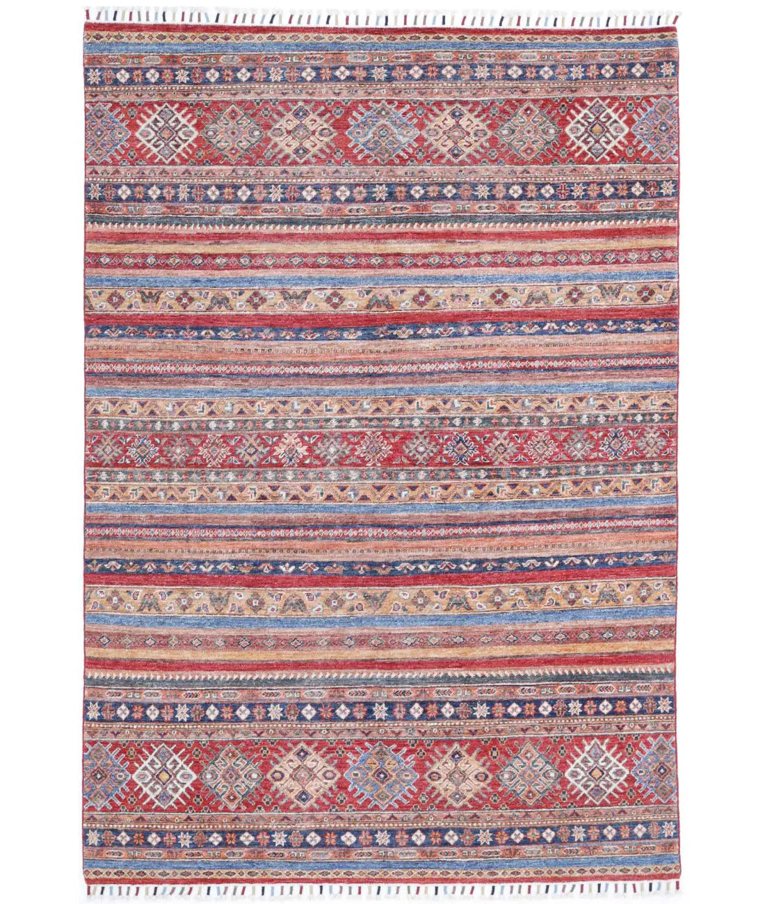 Hand Knotted Khurjeen Wool Rug - 4&#39;11&#39;&#39; x 7&#39;2&#39;&#39;