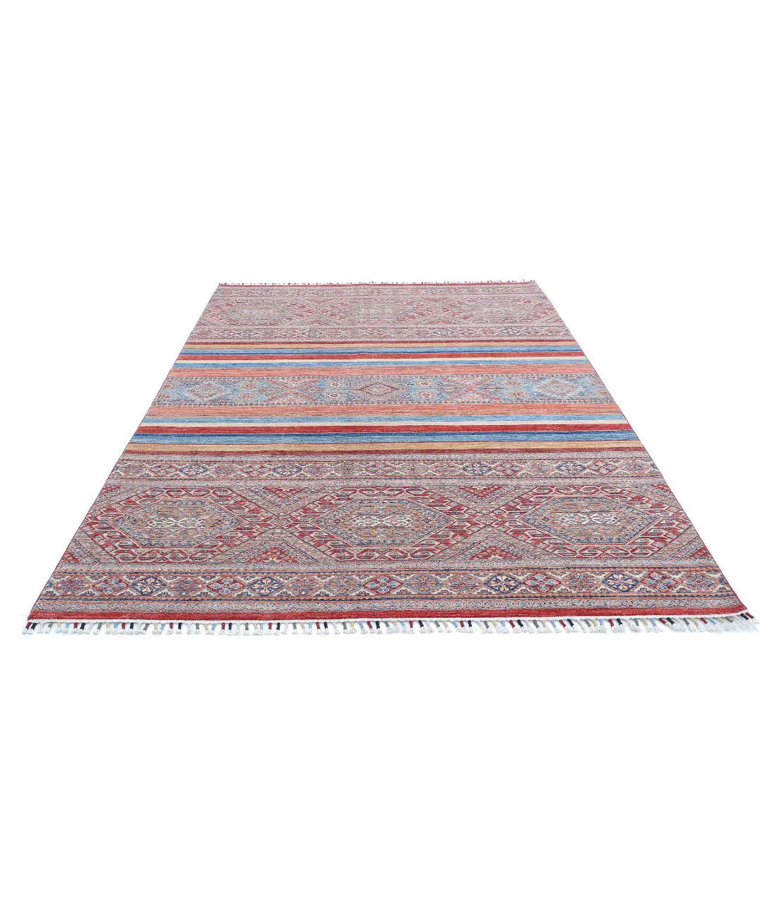 Hand Knotted Khurjeen Wool Rug - 6'7'' x 9'7''