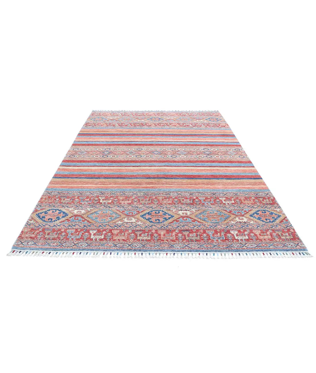 Hand Knotted Khurjeen Wool Rug - 6'7'' x 9'9''