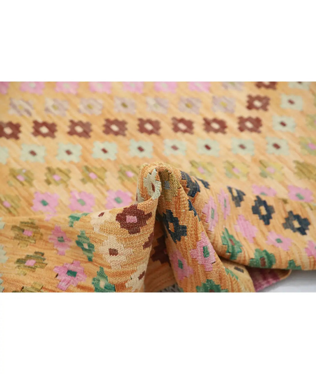 Hand Woven Maimana Kilim Wool Kilim Rug - 4'10'' x 6'4''