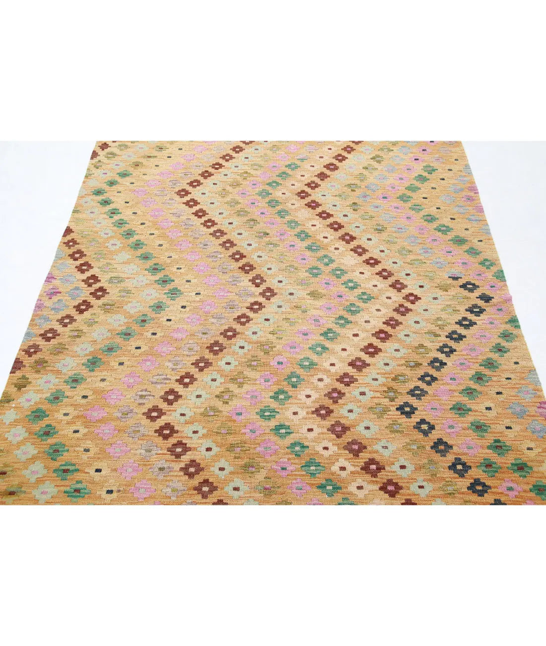 Hand Woven Maimana Kilim Wool Kilim Rug - 4'10'' x 6'4''