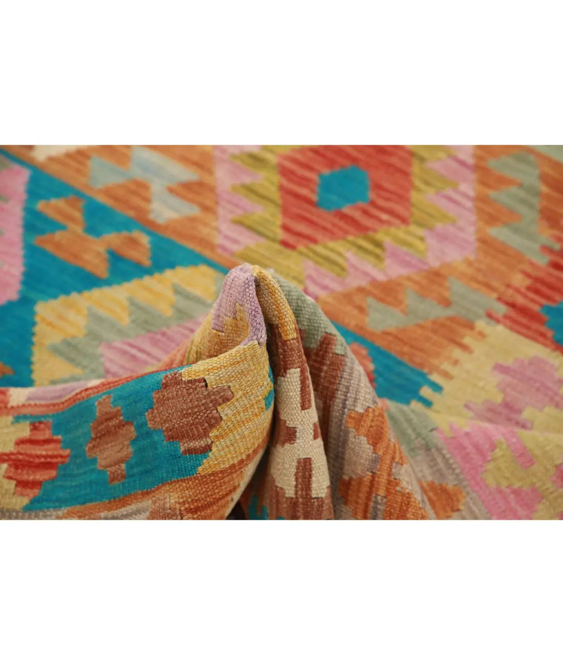 Hand Woven Maimana Kilim Wool Kilim Rug - 4'10'' x 6'6''