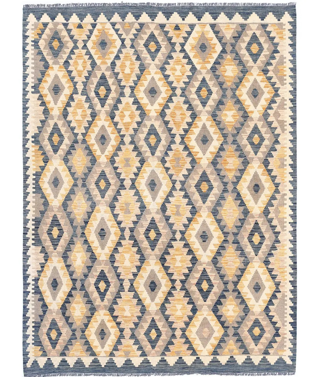 Hand Woven Maimana Kilim Wool Kilim Rug - 4&#39;10&#39;&#39; x 6&#39;8&#39;&#39;