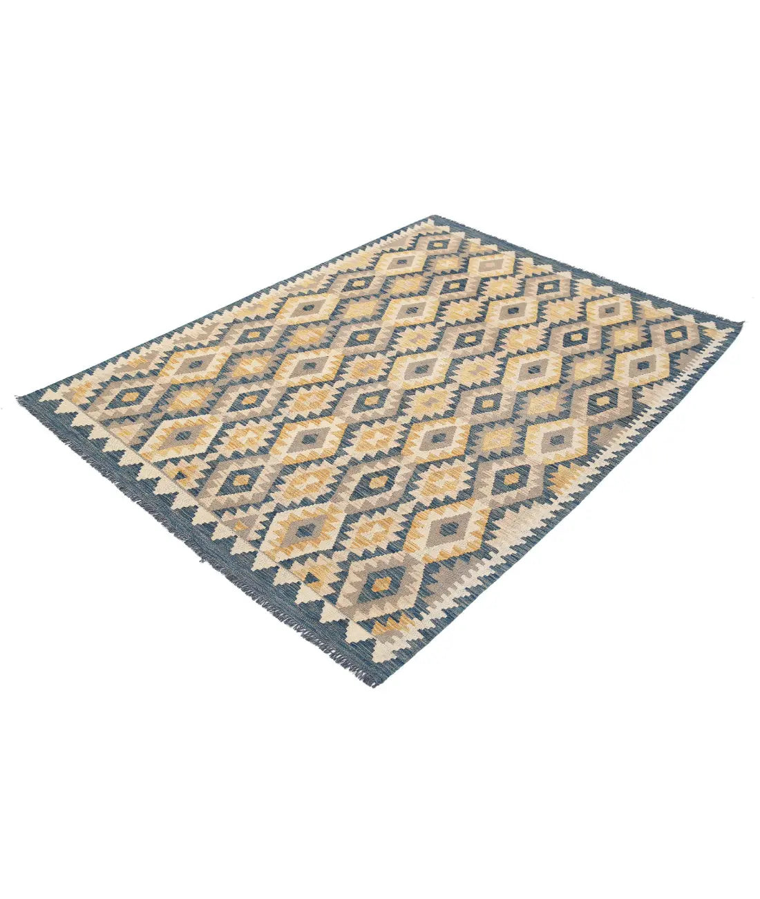 Hand Woven Maimana Kilim Wool Kilim Rug - 4'10'' x 6'8''