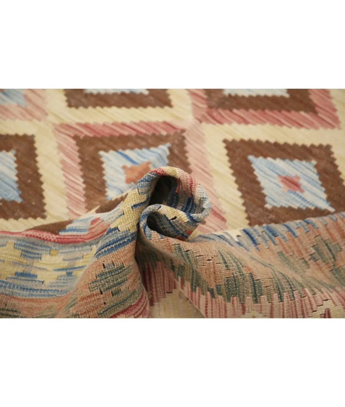 Hand Woven Maimana Kilim Wool Kilim Rug - 4'10'' x 7'9''