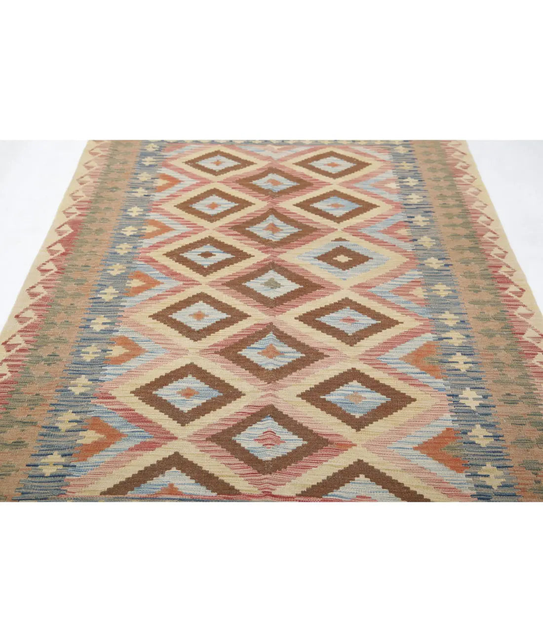 Hand Woven Maimana Kilim Wool Kilim Rug - 4'10'' x 7'9''