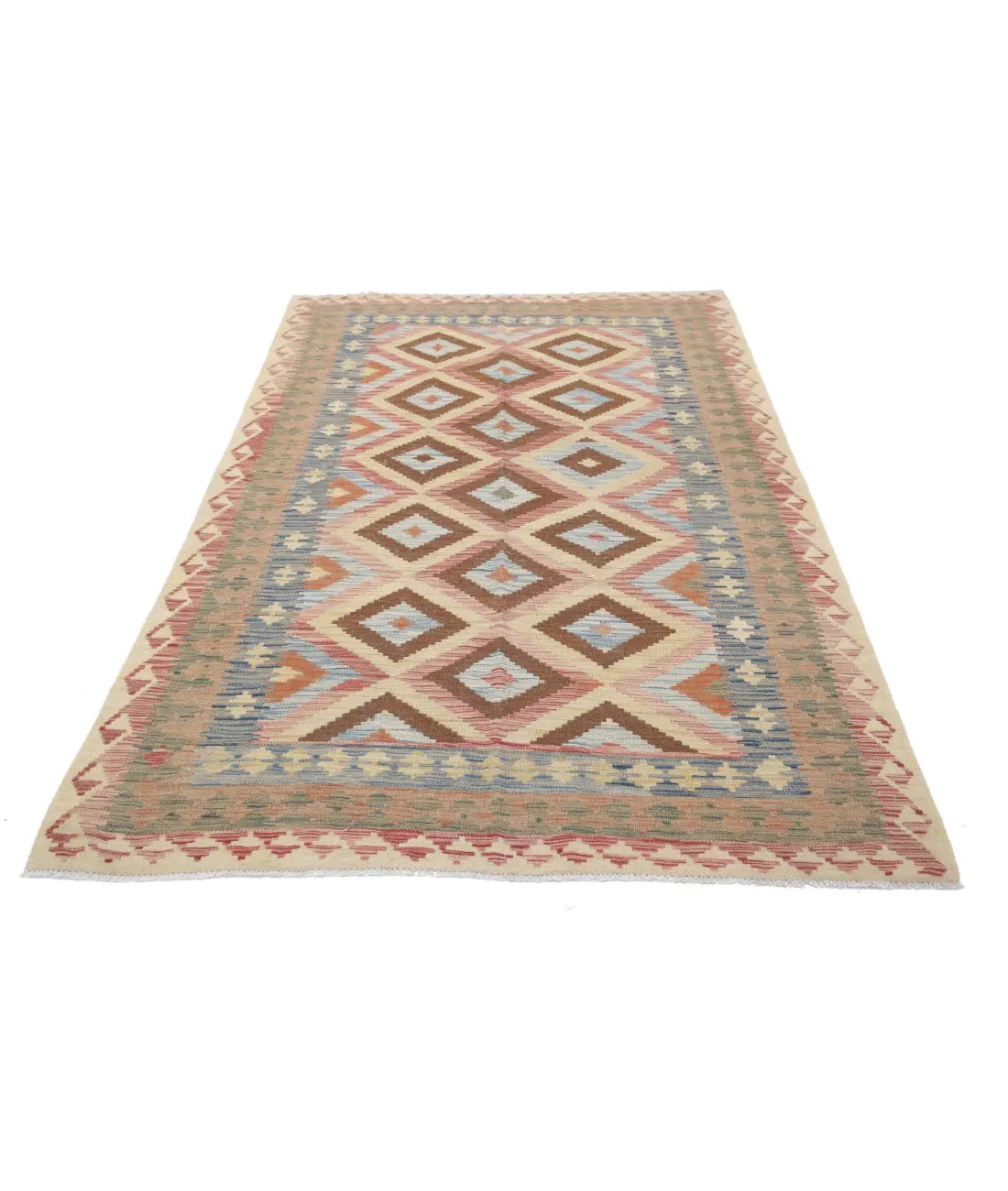 Hand Woven Maimana Kilim Wool Kilim Rug - 4'10'' x 7'9''