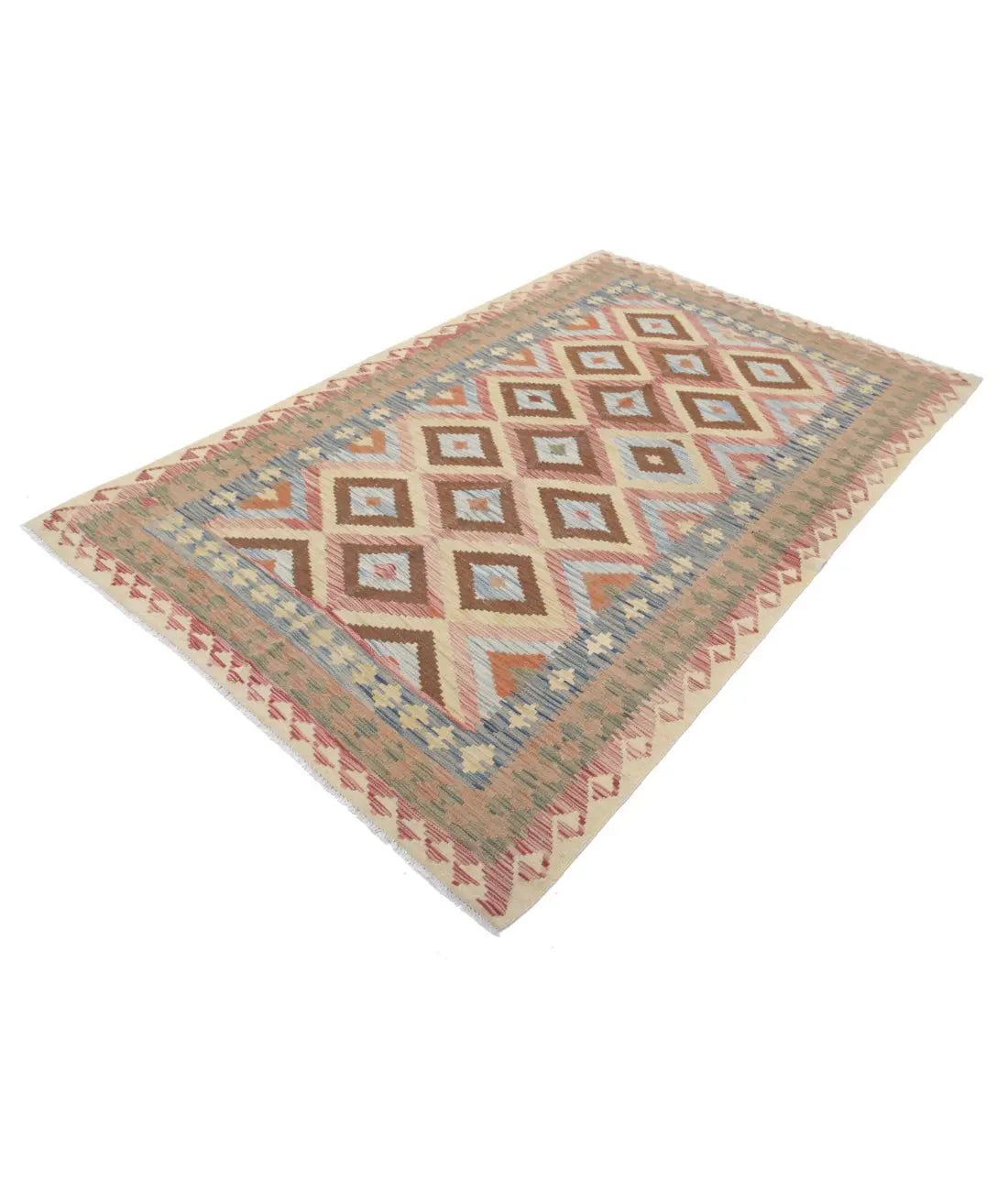 Hand Woven Maimana Kilim Wool Kilim Rug - 4'10'' x 7'9''