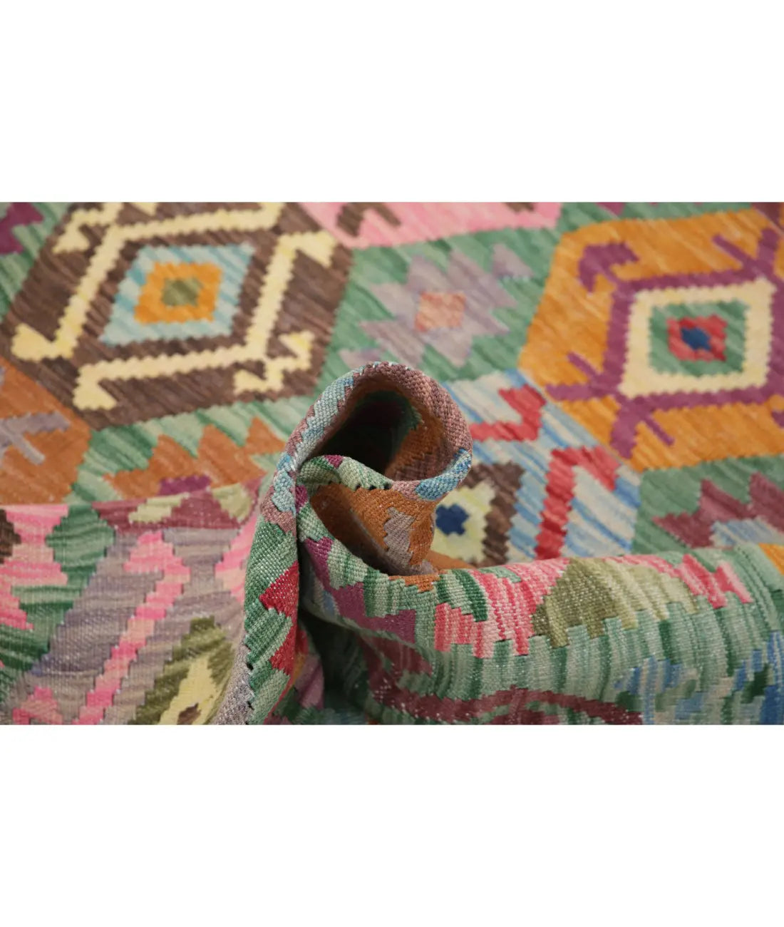 Hand Woven Maimana Kilim Wool Kilim Rug - 4'11'' x 6'4''