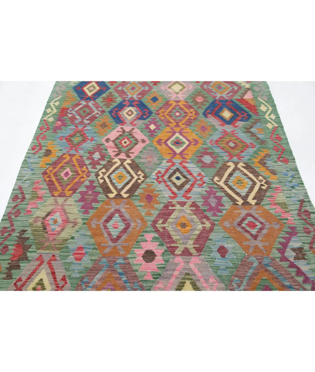 Hand Woven Maimana Kilim Wool Kilim Rug - 4'11'' x 6'4''