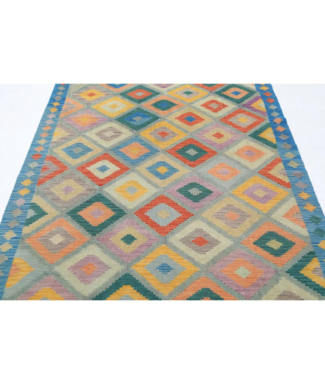 Hand Woven Maimana Kilim Wool Kilim Rug - 4'11'' x 6'5''