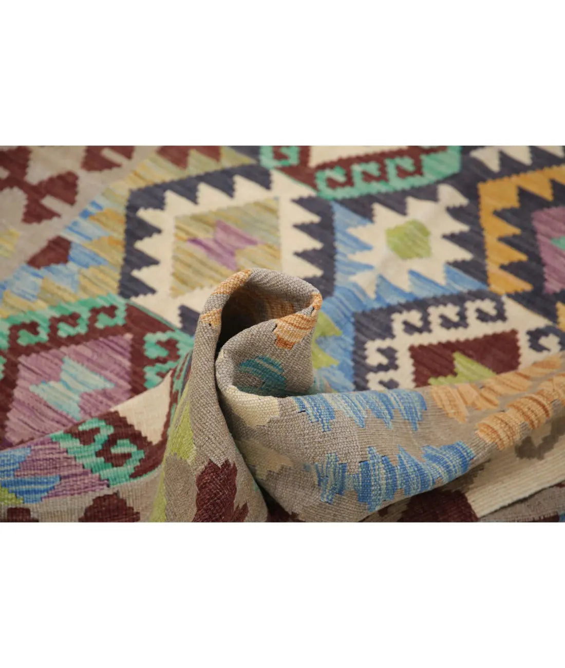 Hand Woven Maimana Kilim Wool Kilim Rug - 4'11'' x 6'5''