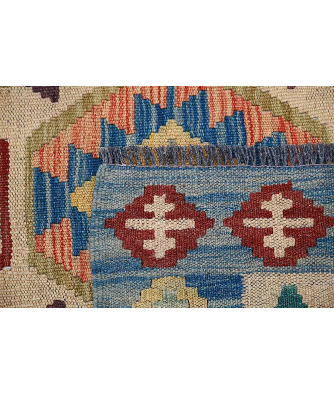 Hand Woven Maimana Kilim Wool Kilim Rug - 4'11'' x 6'9''