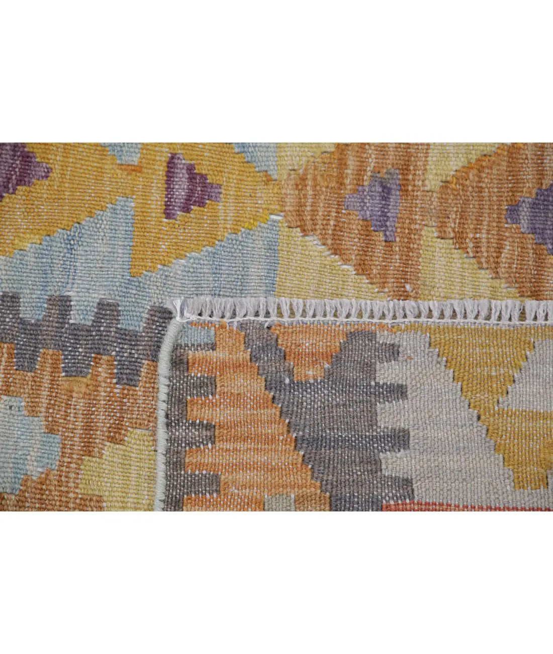 Hand Woven Maimana Kilim Wool Kilim Rug - 4'2'' x 5'11''