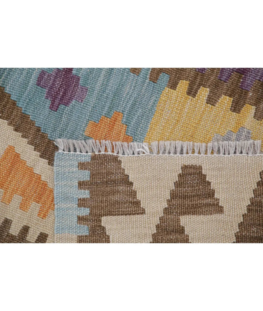 Hand Woven Maimana Kilim Wool Kilim Rug - 4'3'' x 5'10''