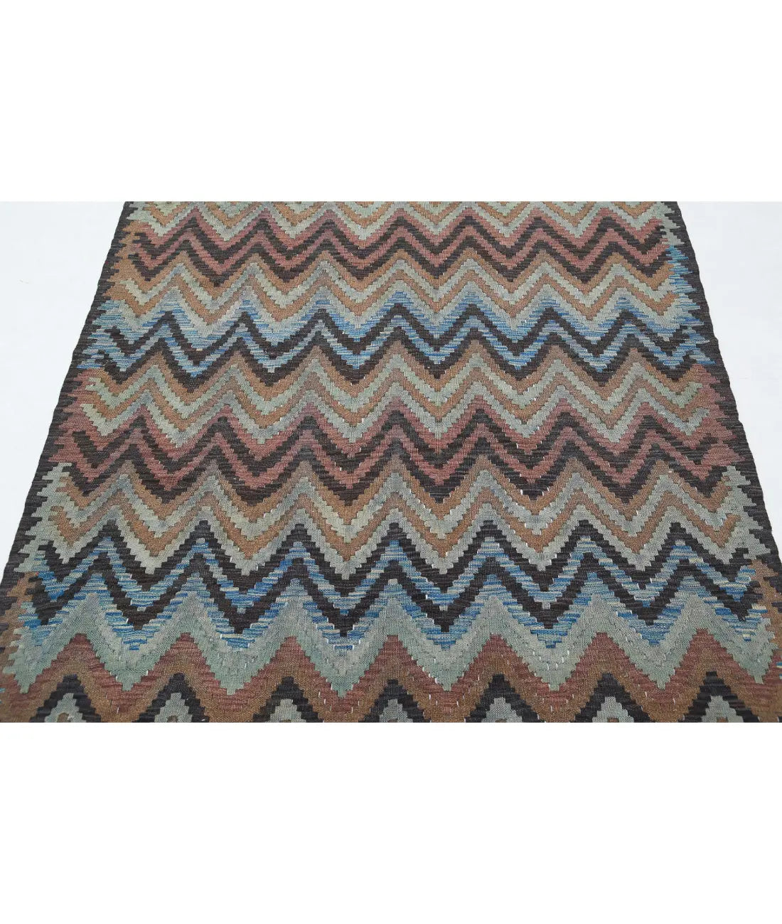 Hand Woven Maimana Kilim Wool Kilim Rug - 4'8'' x 6'6''