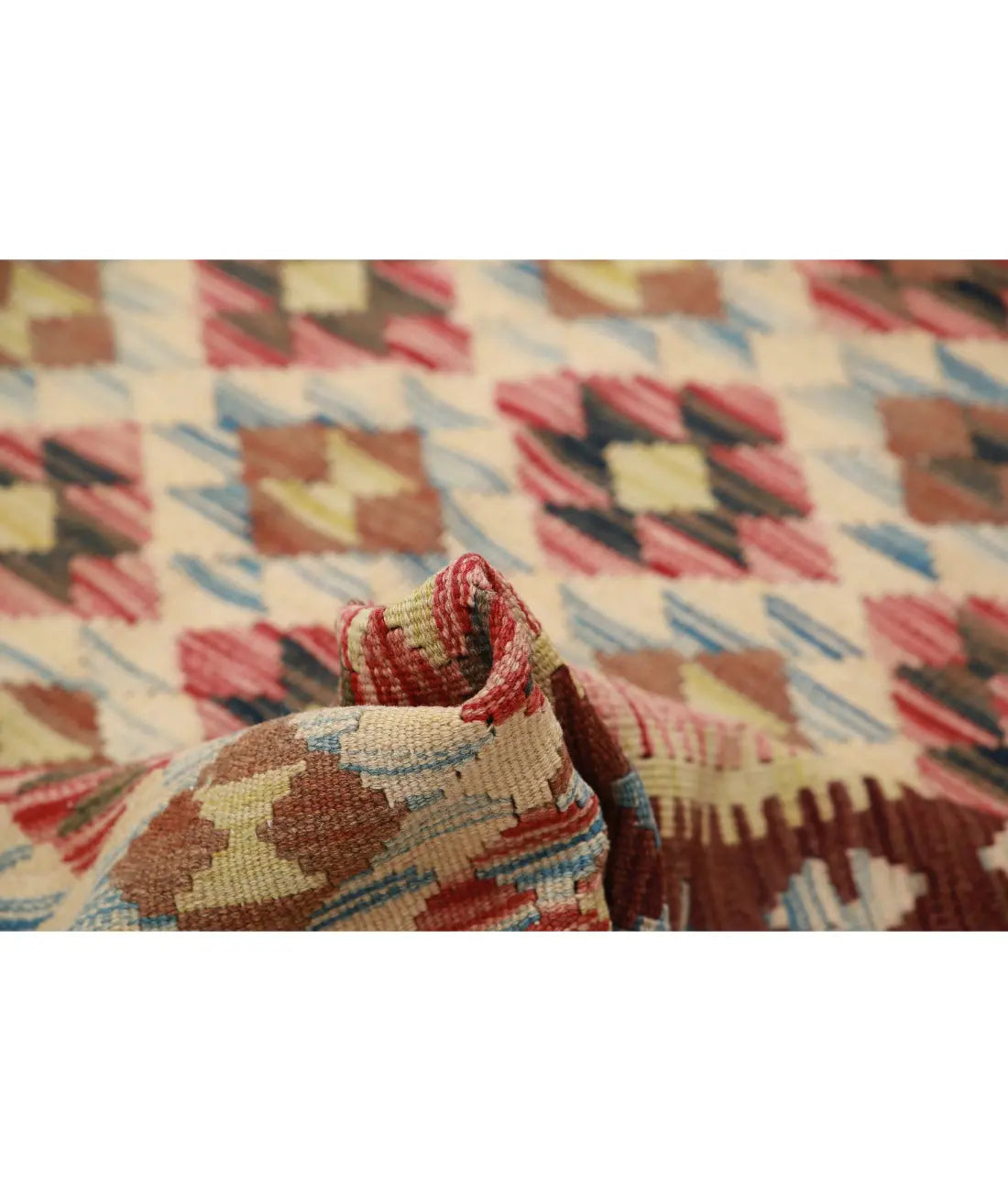 Hand Woven Maimana Kilim Wool Kilim Rug - 4'8'' x 7'9''