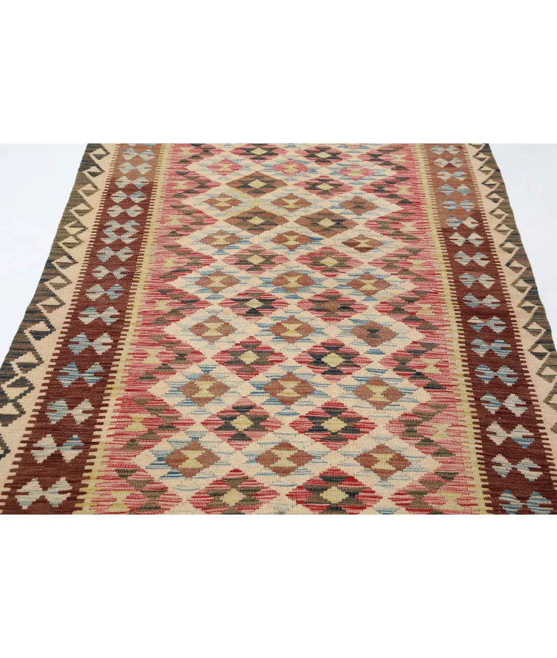 Hand Woven Maimana Kilim Wool Kilim Rug - 4'8'' x 7'9''