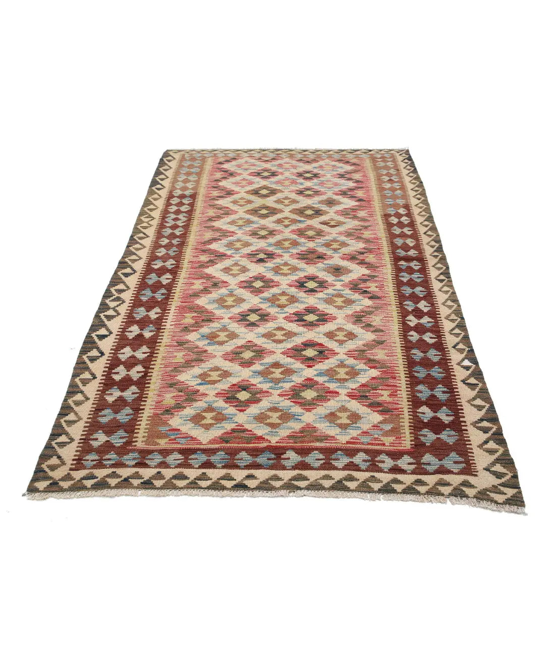 Hand Woven Maimana Kilim Wool Kilim Rug - 4'8'' x 7'9''