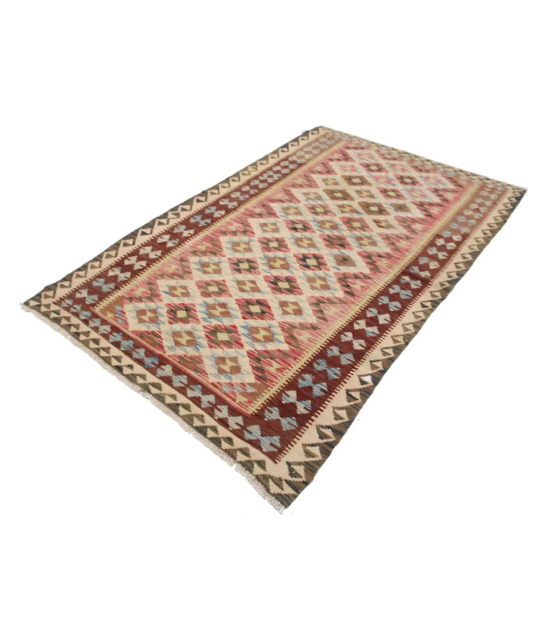 Hand Woven Maimana Kilim Wool Kilim Rug - 4'8'' x 7'9''