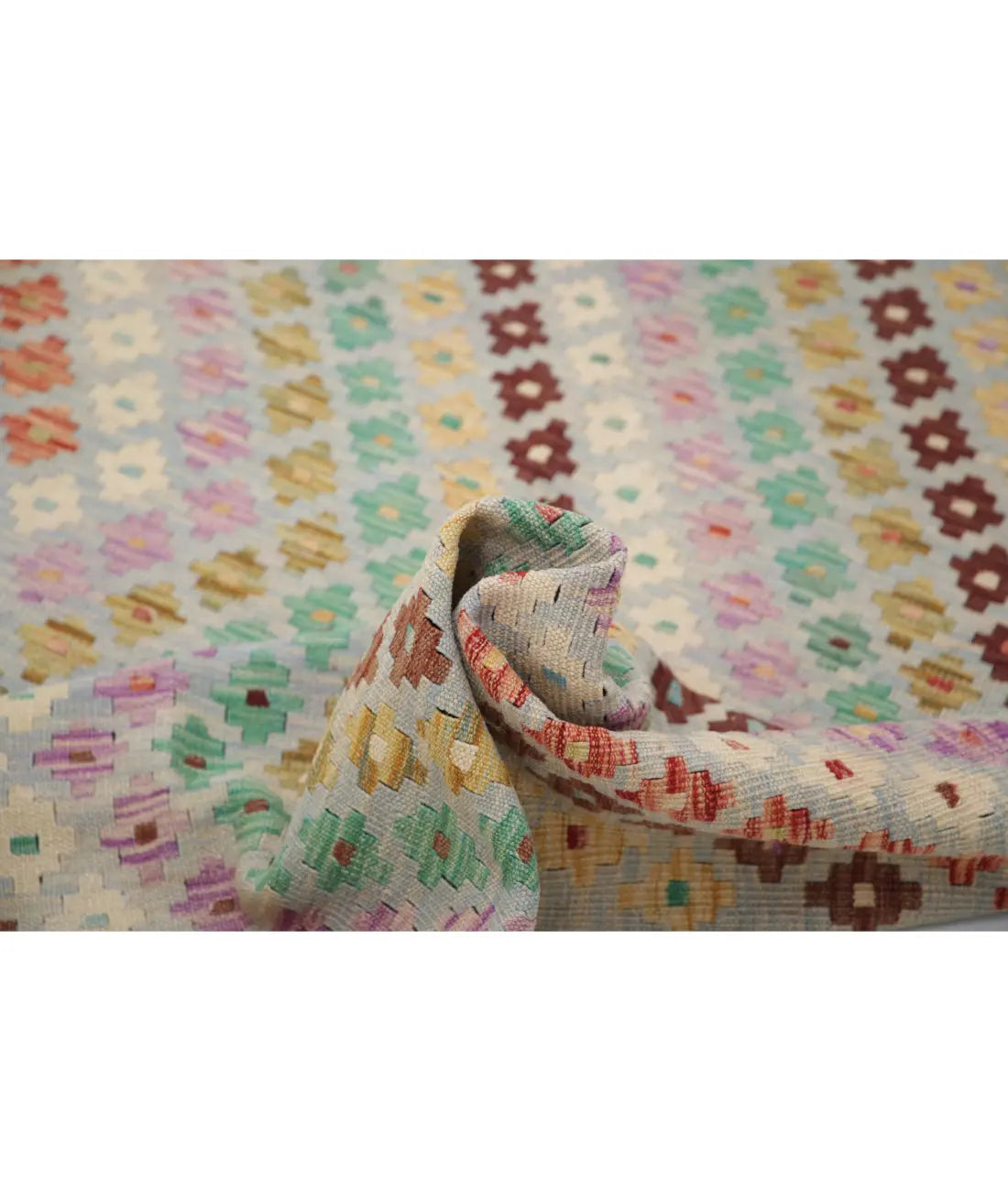 Hand Woven Maimana Kilim Wool Kilim Rug - 4'9'' x 6'5''