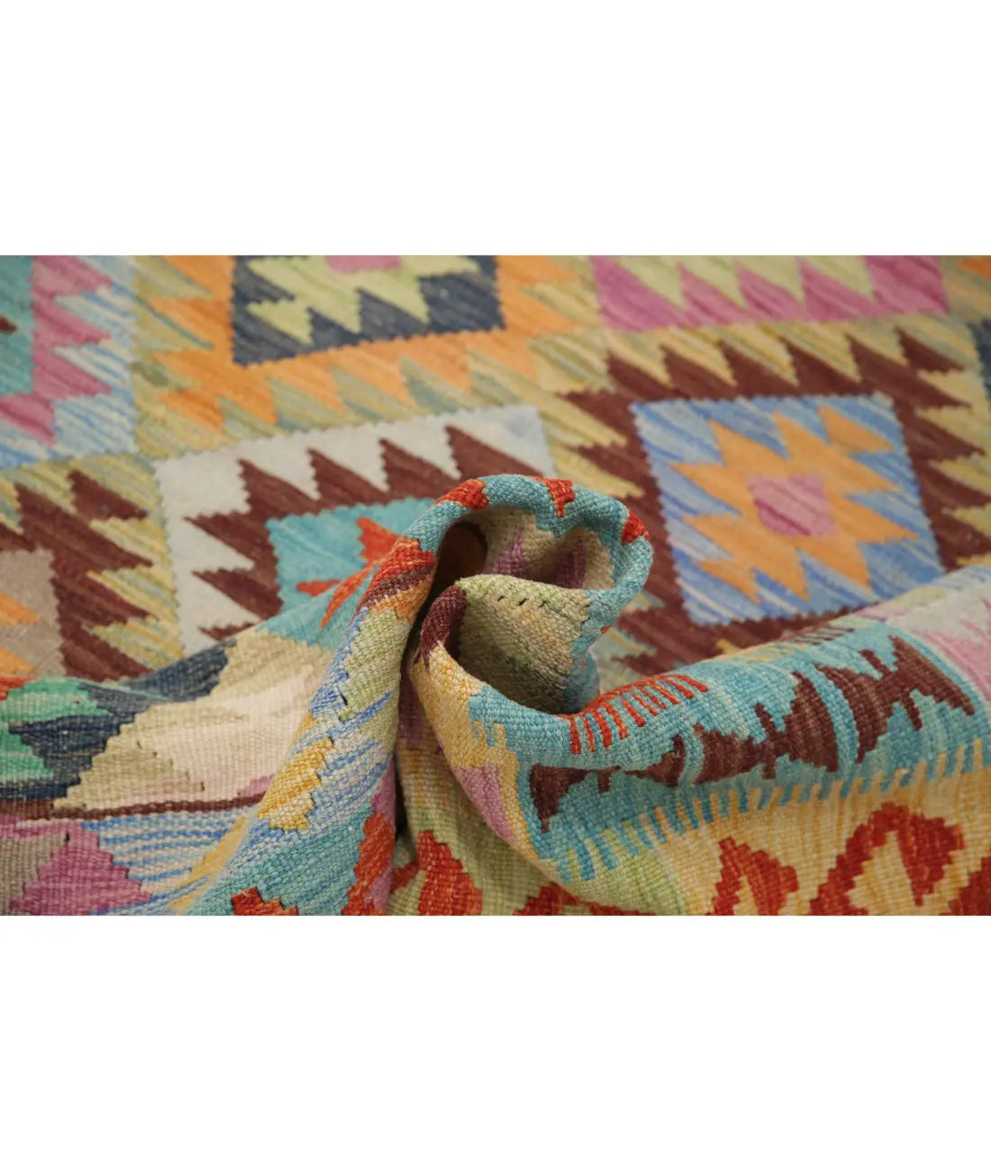 Hand Woven Maimana Kilim Wool Kilim Rug - 4'9'' x 6'6''