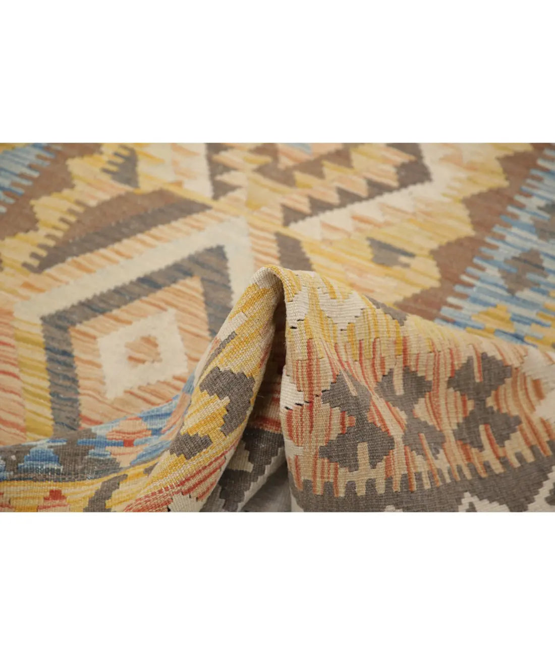 Hand Woven Maimana Kilim Wool Kilim Rug - 5'0'' x 7'8''