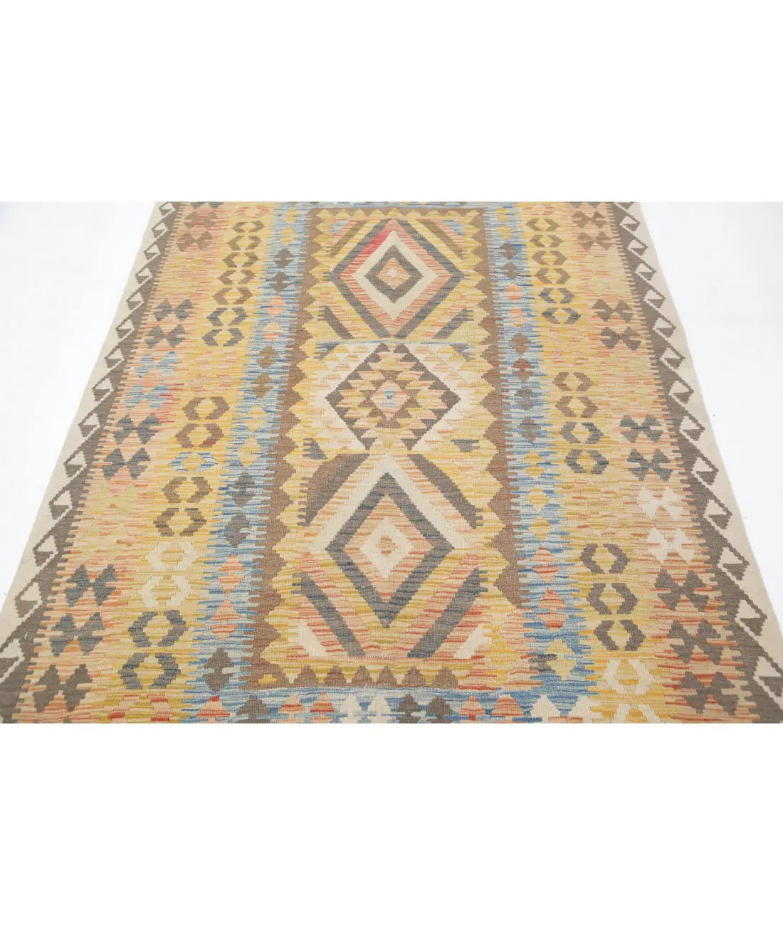 Hand Woven Maimana Kilim Wool Kilim Rug - 5'0'' x 7'8''