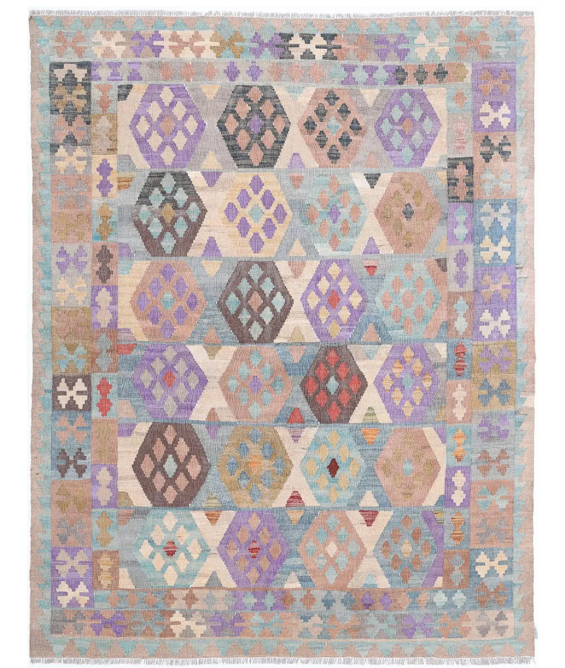 Hand Woven Maimana Kilim Wool Kilim Rug - 5&#39;10&#39;&#39; x 7&#39;5&#39;&#39;