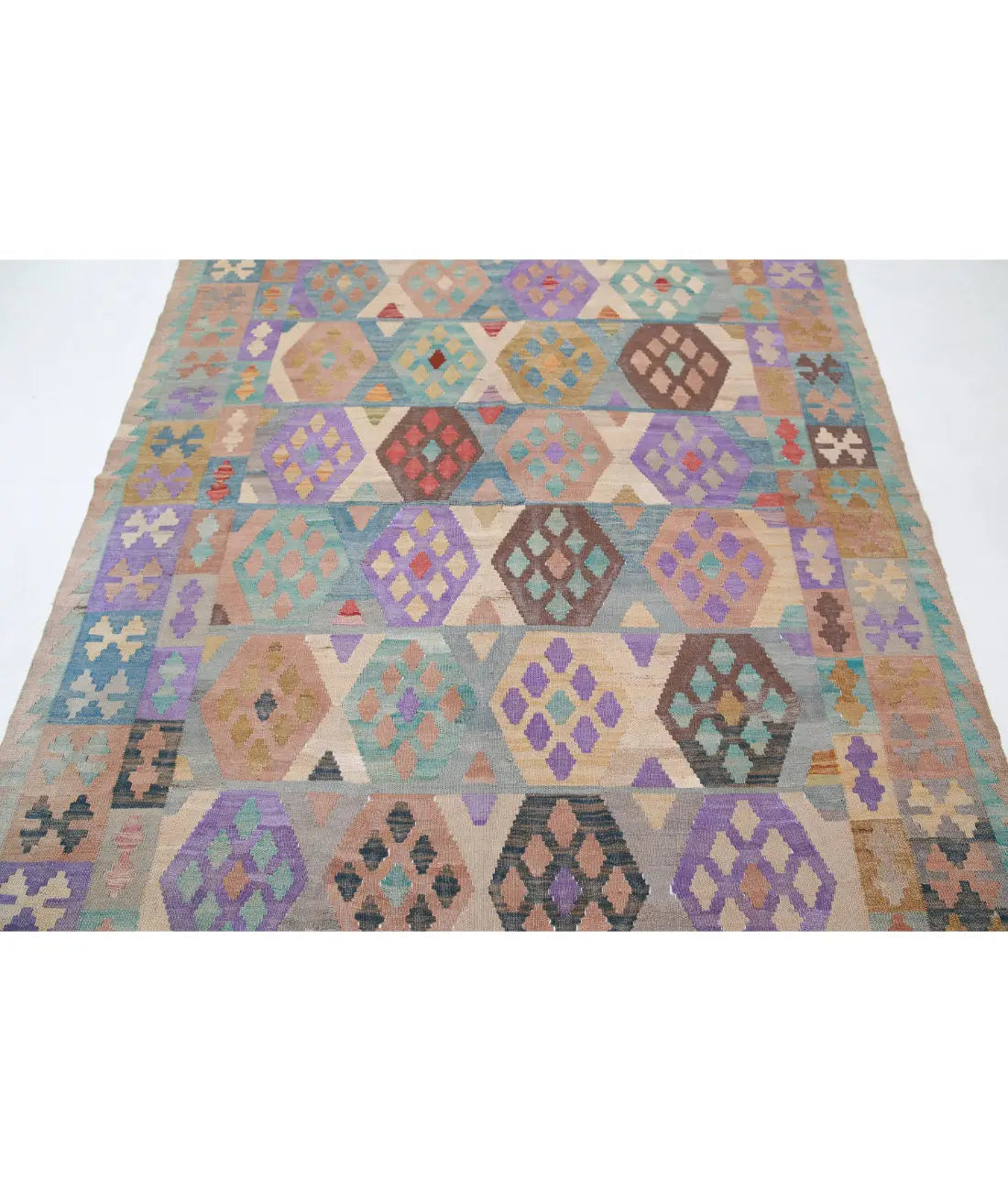 Hand Woven Maimana Kilim Wool Kilim Rug - 5'10'' x 7'5''