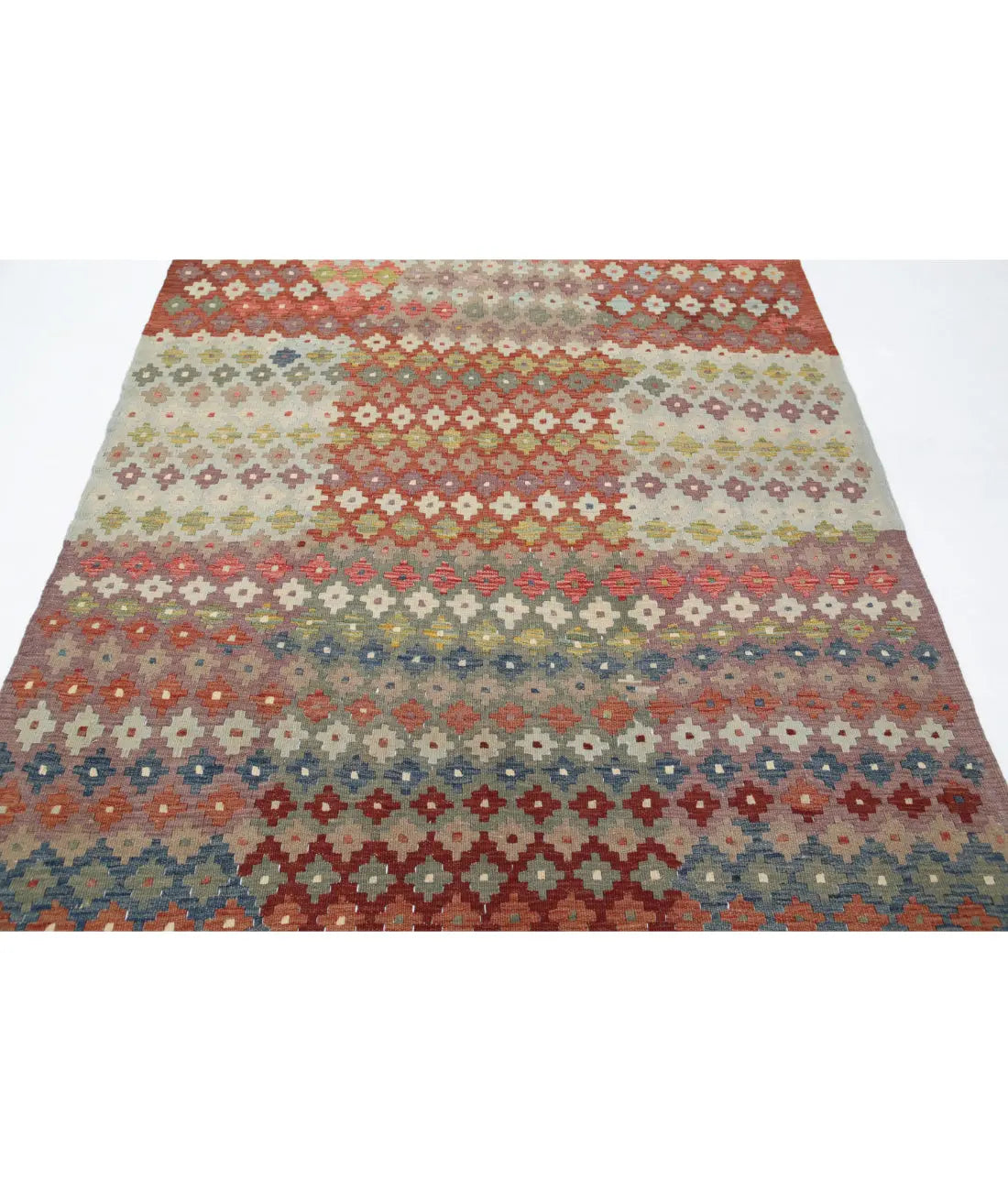 Hand Woven Maimana Kilim Wool Kilim Rug - 5'6'' x 7'10''