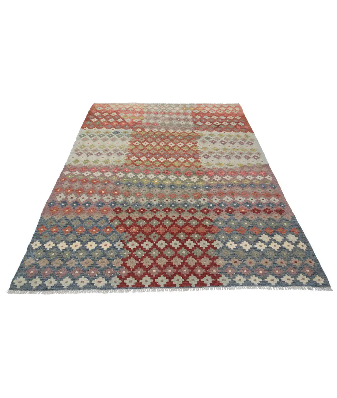 Hand Woven Maimana Kilim Wool Kilim Rug - 5'6'' x 7'10''