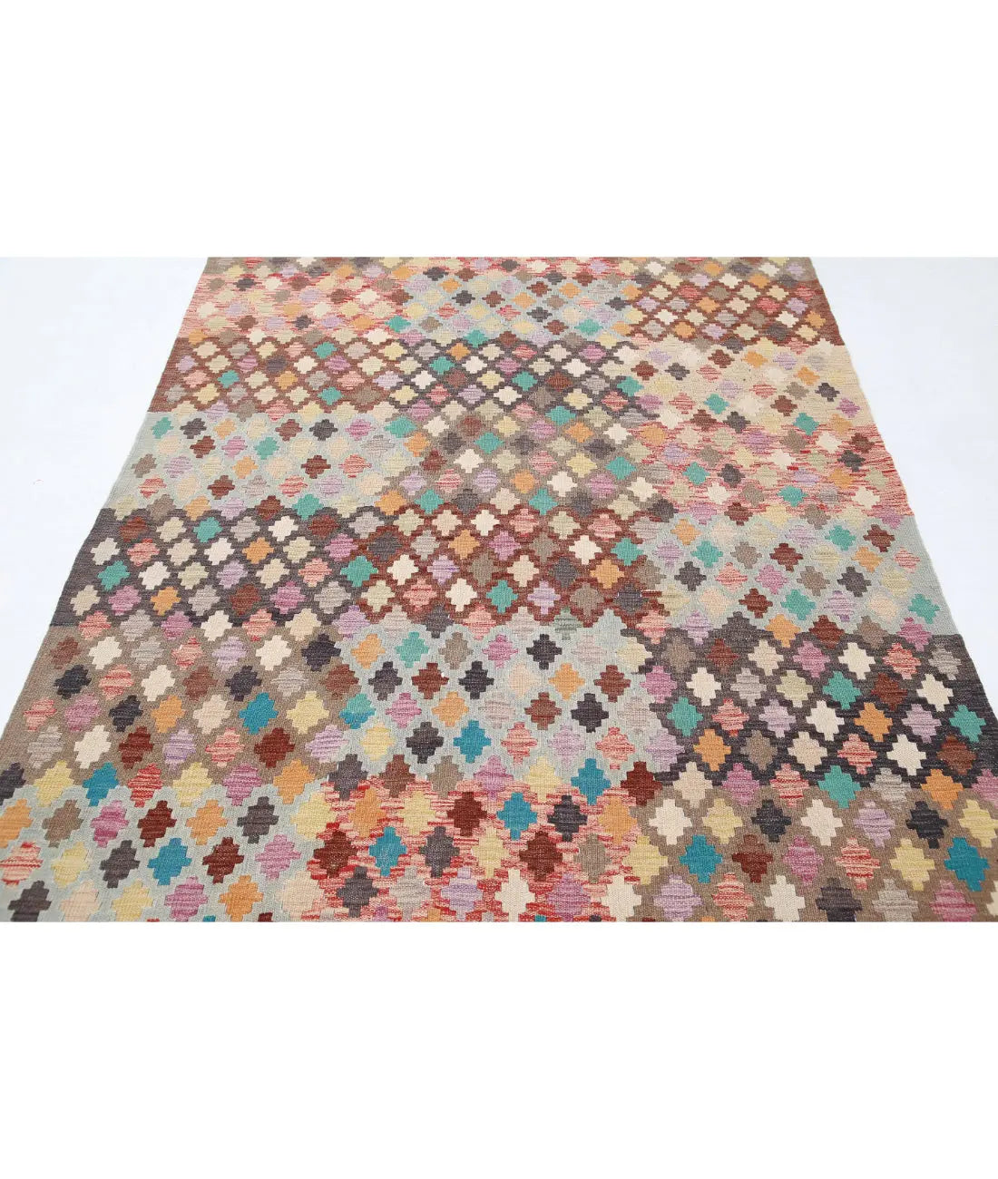 Hand Woven Maimana Kilim Wool Kilim Rug - 5'6'' x 7'8''