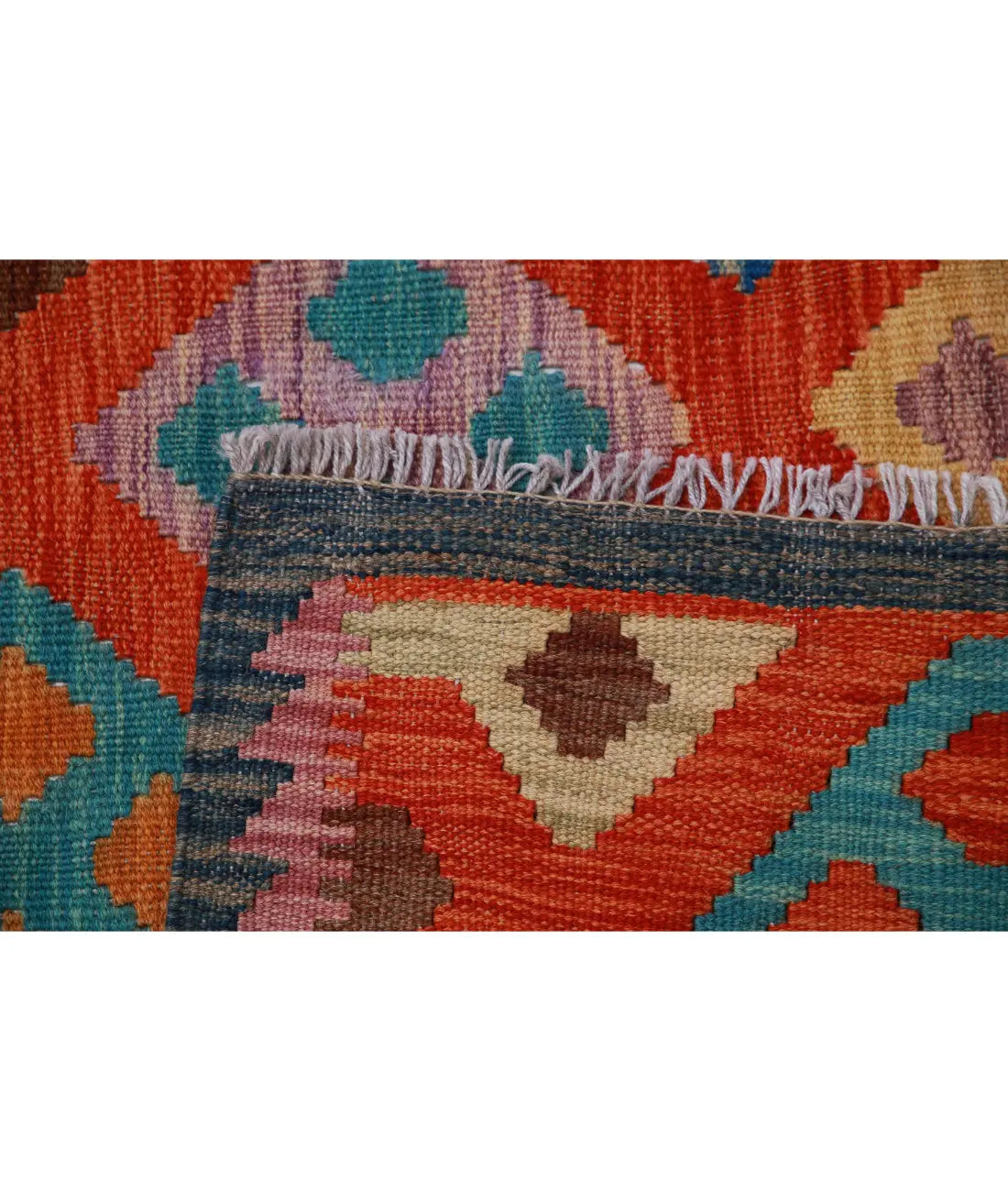 Hand Woven Maimana Kilim Wool Kilim Rug - 5'7'' x 8'2''