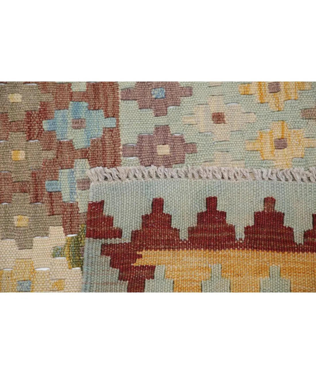 Hand Woven Maimana Kilim Wool Kilim Rug - 5'8'' x 7'8''