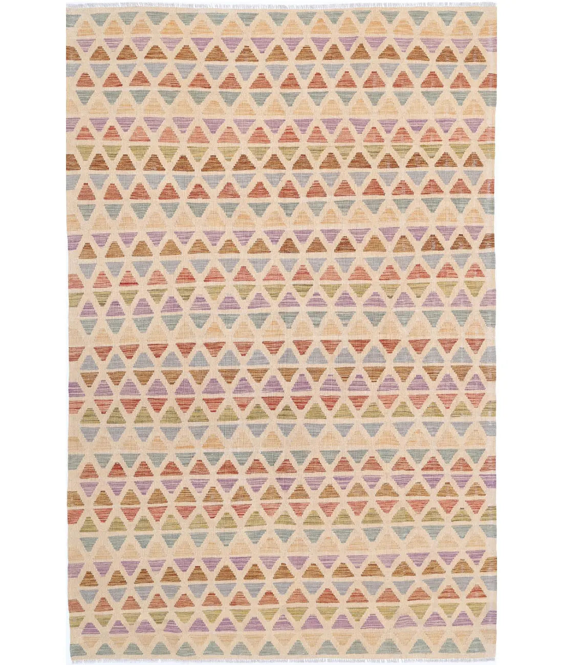 Hand Woven Maimana Kilim Wool Kilim Rug - 6'3'' x 9'9''