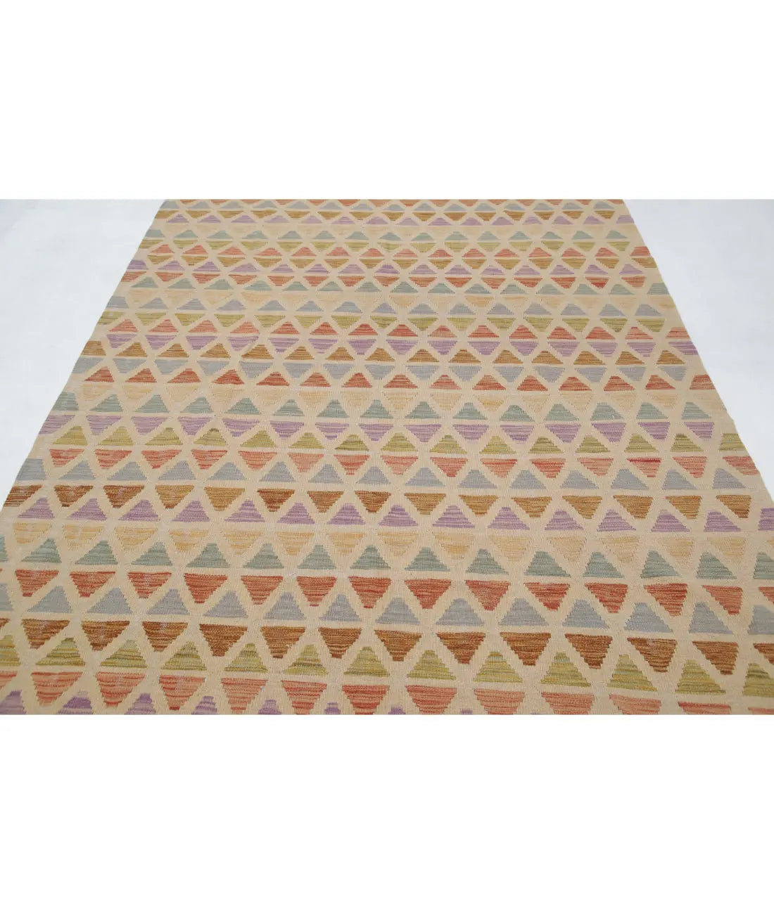 Alfombra Kilim de lana Maimana Kilim anudada a mano - 6'3'' x 9'9''