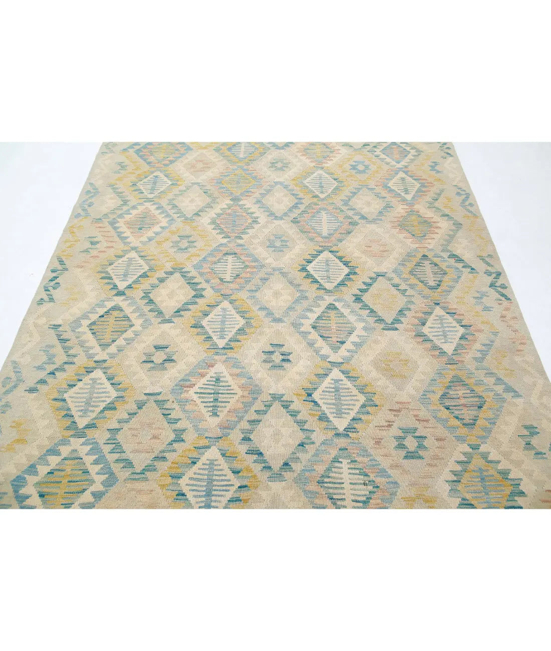 Alfombra Kilim de lana Maimana Kilim anudada a mano - 6'4'' x 9'4''