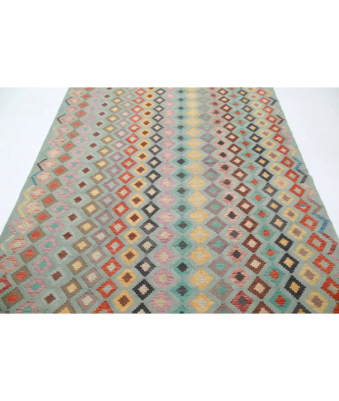 Hand Woven Maimana Kilim Wool Kilim Rug - 6'4'' x 9'6''