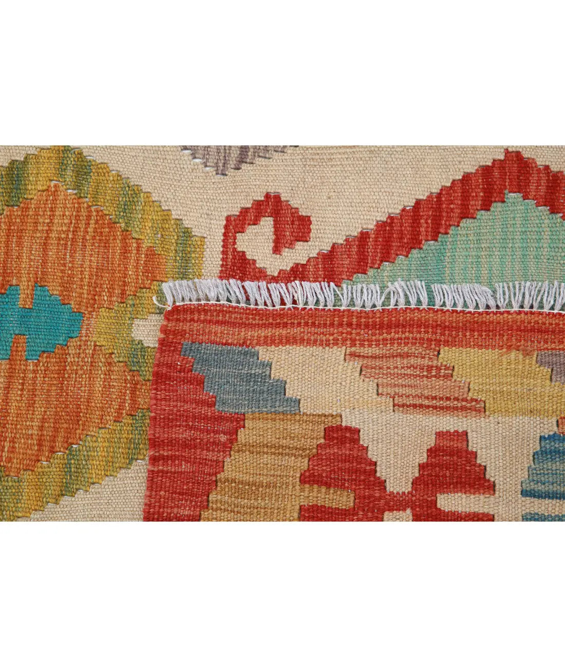 Hand Woven Maimana Kilim Wool Kilim Rug - 6'5'' x 9'7''