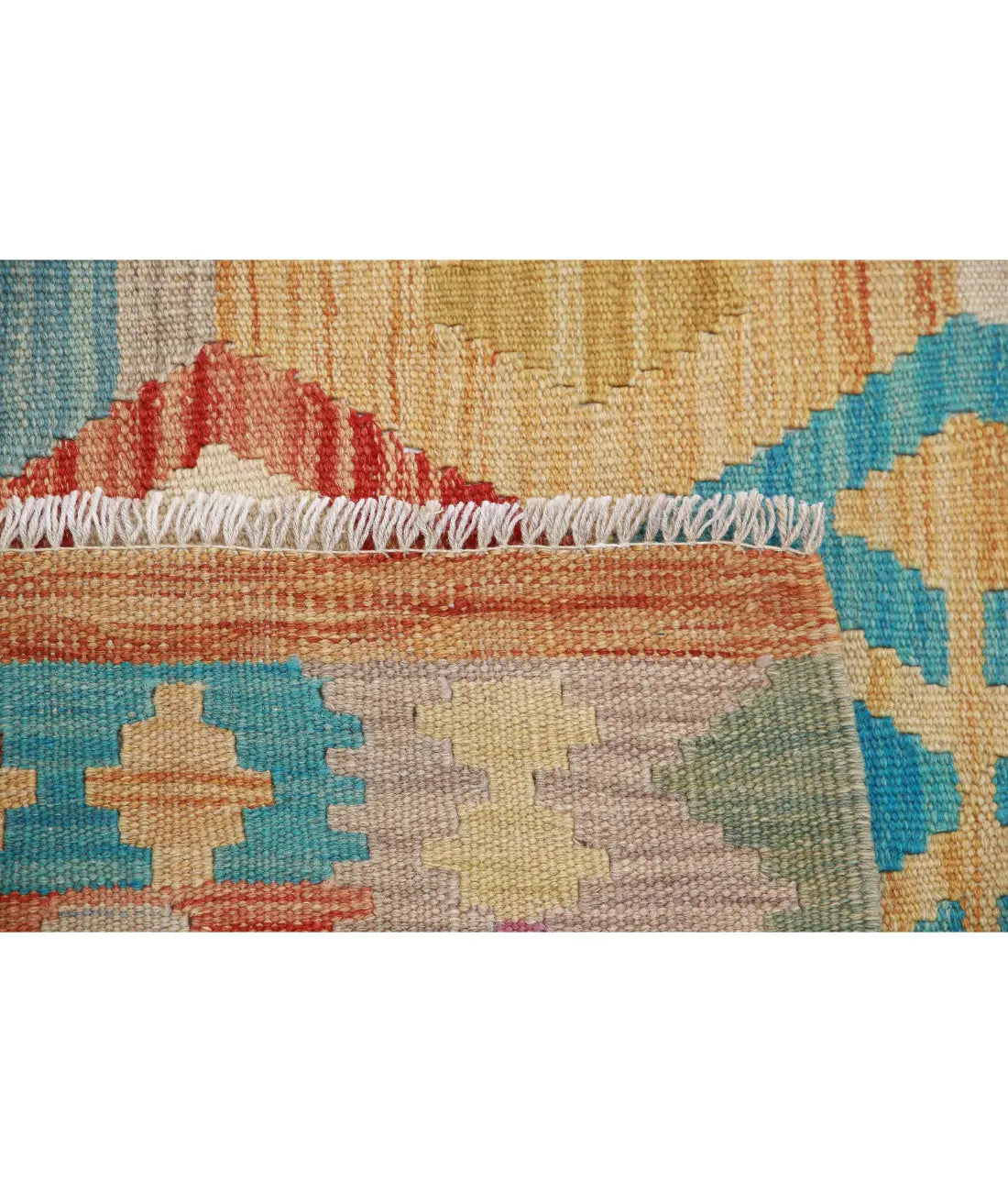 Hand Woven Maimana Kilim Wool Kilim Rug - 6'5'' x 9'8''