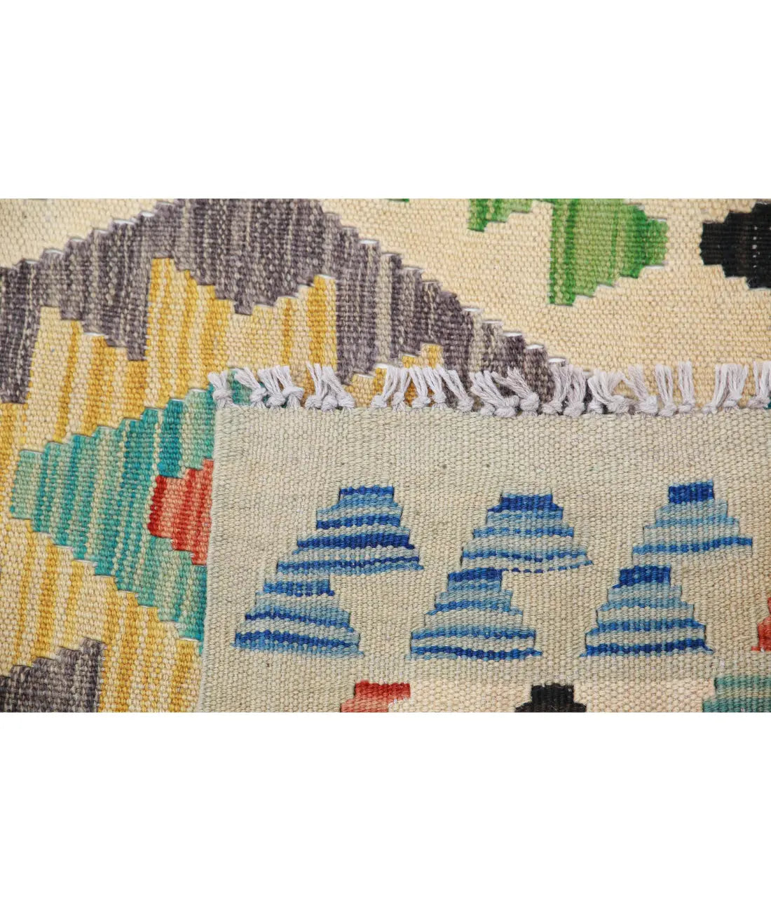 Hand Woven Maimana Kilim Wool Kilim Rug - 6'6'' x 9'10''