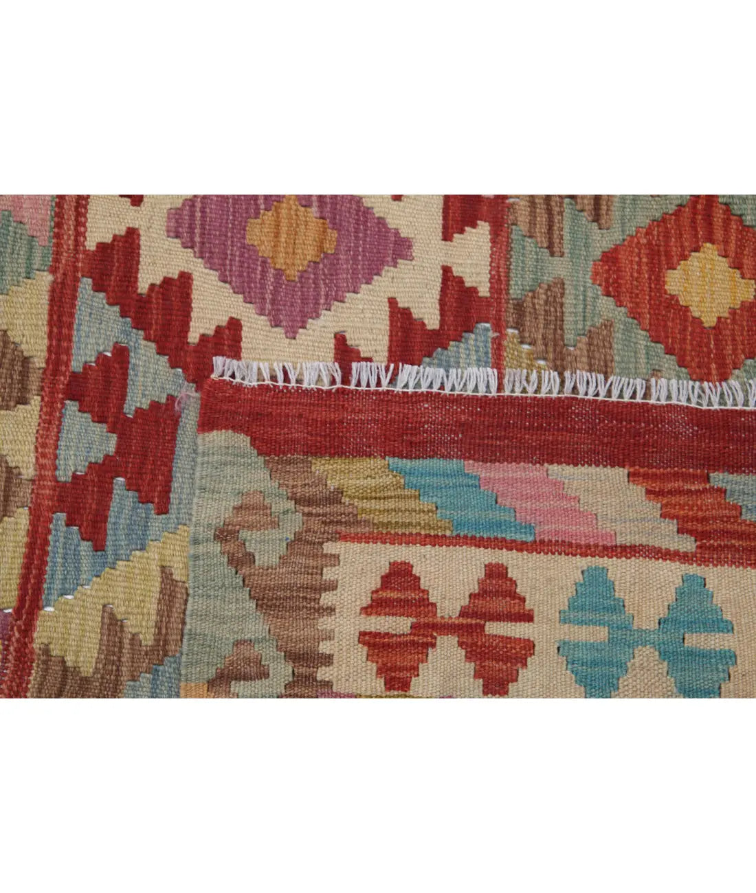 Hand Woven Maimana Kilim Wool Kilim Rug - 6'6'' x 9'10''